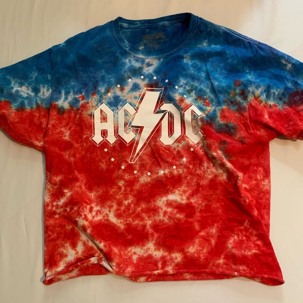 AC/DC tie dye crop tee